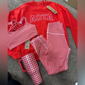 ACTA Bundle ♥️ Hot Red and Pink Houndstooth